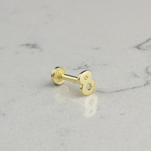 Glorria 14k Solid Gold Number 8 Tragus Piercing Glorria 14k Solid Gold Number 8 Tragus Piercing