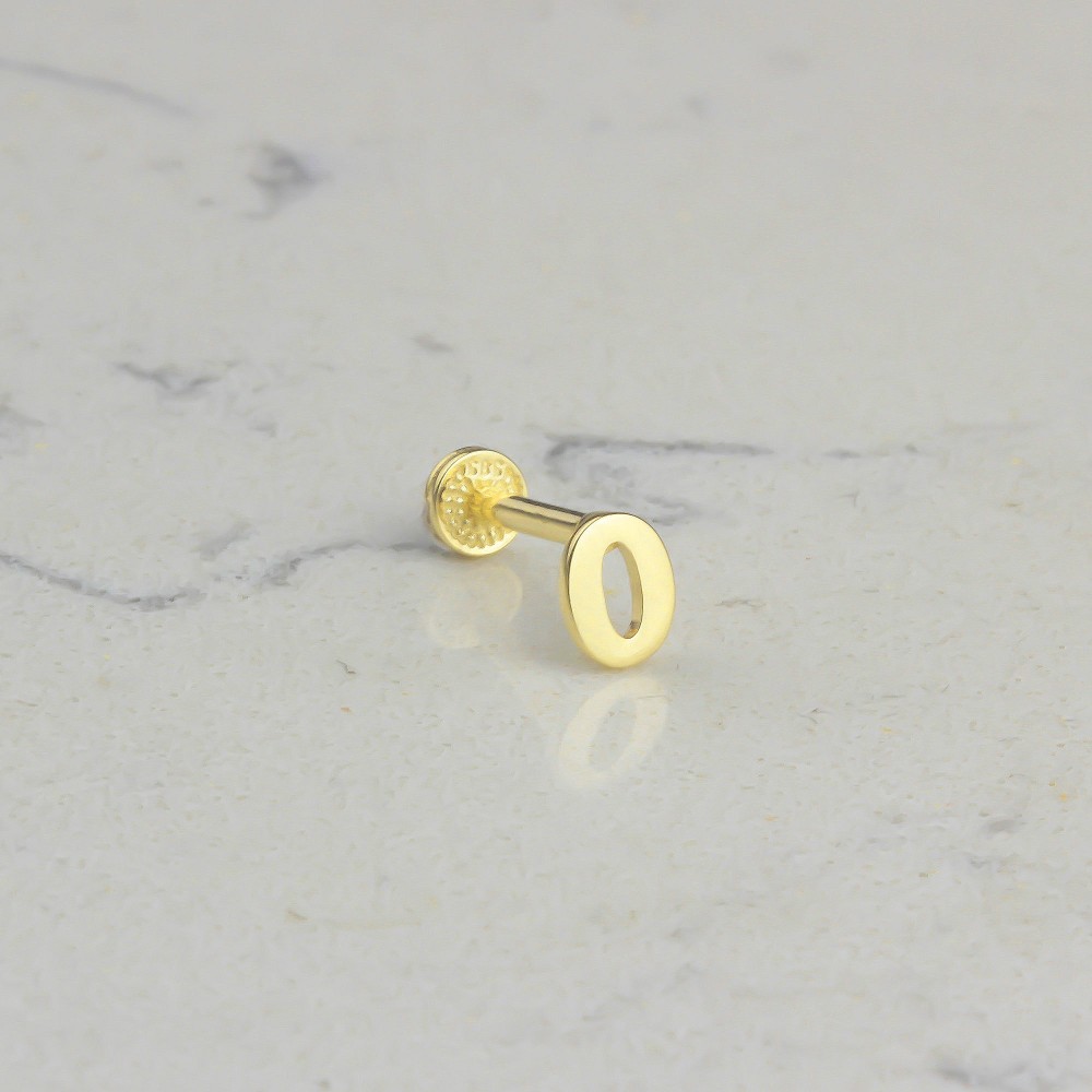 Glorria 14k Solid Gold Number 0 Tragus Piercing