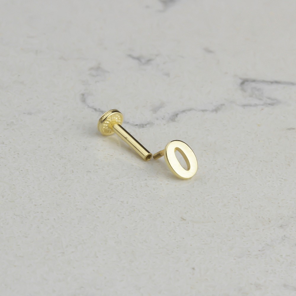 Glorria 14k Solid Gold Number 0 Tragus Piercing