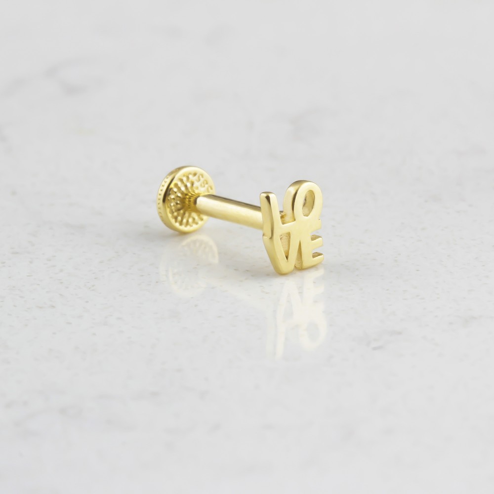 Glorria 14k Solid Gold Love Tragus Piercing