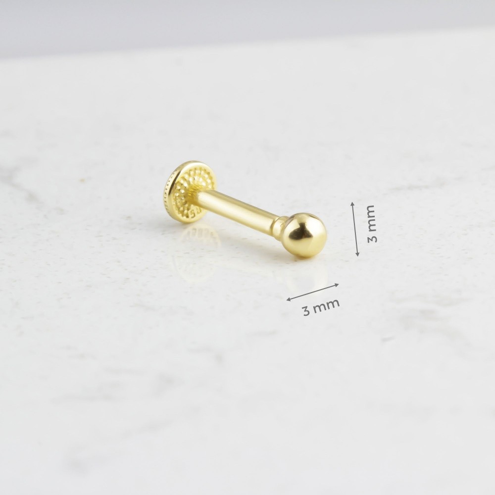 Glorria 14k Solid Gold Ball Tragus Piercing