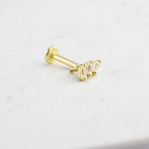 Glorria 14k Solid Gold 3 Drumstick Tragus Piercing Glorria 14k Solid Gold 3 Drumstick Tragus Piercing