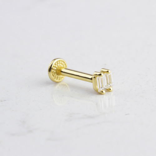 Glorria 14k Solid Gold Double Drumstick Tragus Piercing Glorria 14k Solid Gold Double Drumstick Tragus Piercing
