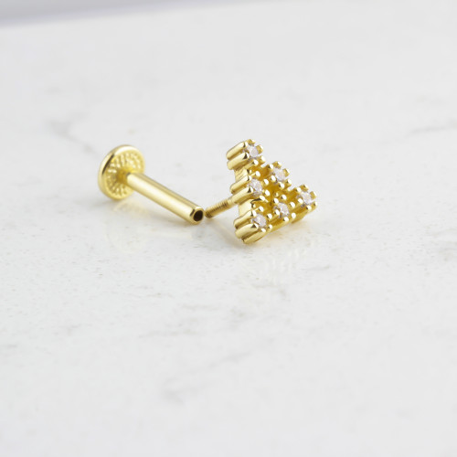Glorria 14k Solid Gold Pyramid Tragus Piercing Glorria 14k Solid Gold Pyramid Tragus Piercing
