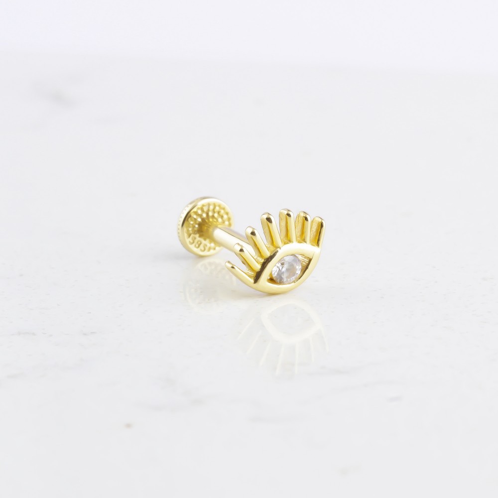 Glorria 14k Solid Gold Eye Tragus Piercing