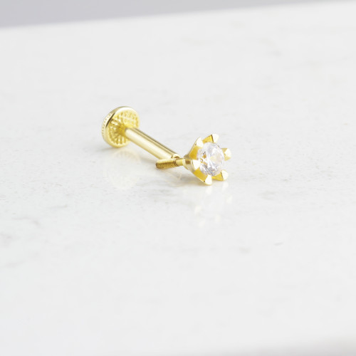 Glorria 14k Solid Gold Solitaire Tragus Piercing Glorria 14k Solid Gold Solitaire Tragus Piercing