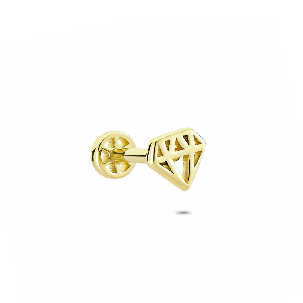 Glorria 14k Solid Gold Diamond Tragus Piercing