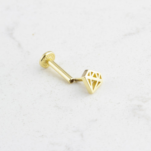 Glorria 14k Solid Gold Diamond Tragus Piercing Glorria 14k Solid Gold Diamond Tragus Piercing