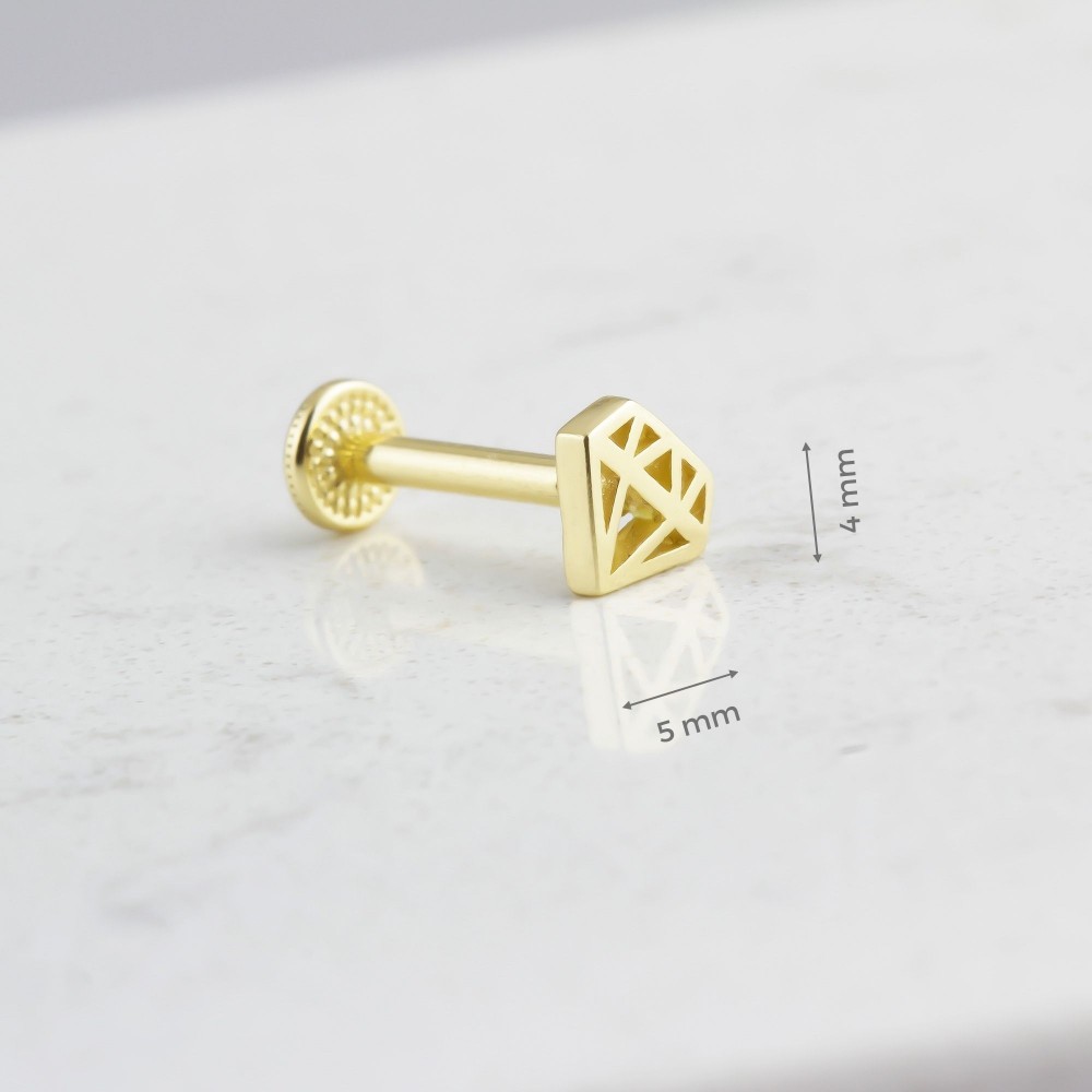 Glorria 14k Solid Gold Diamond Tragus Piercing Glorria 14k Solid Gold Diamond Tragus Piercing