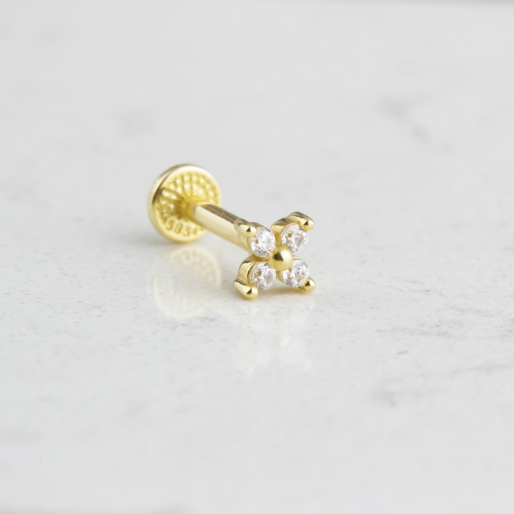 Glorria 14k Solid Gold Butterfly Tragus Piercing