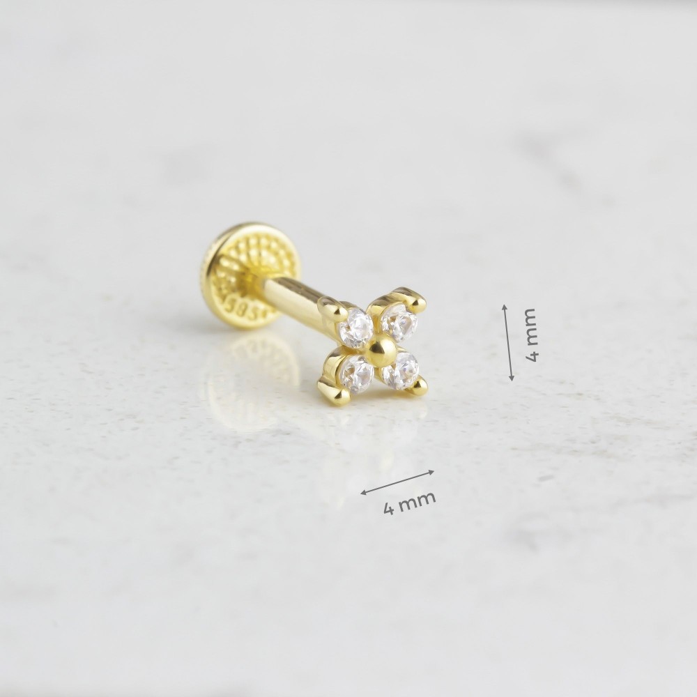 Glorria 14k Solid Gold Butterfly Tragus Piercing