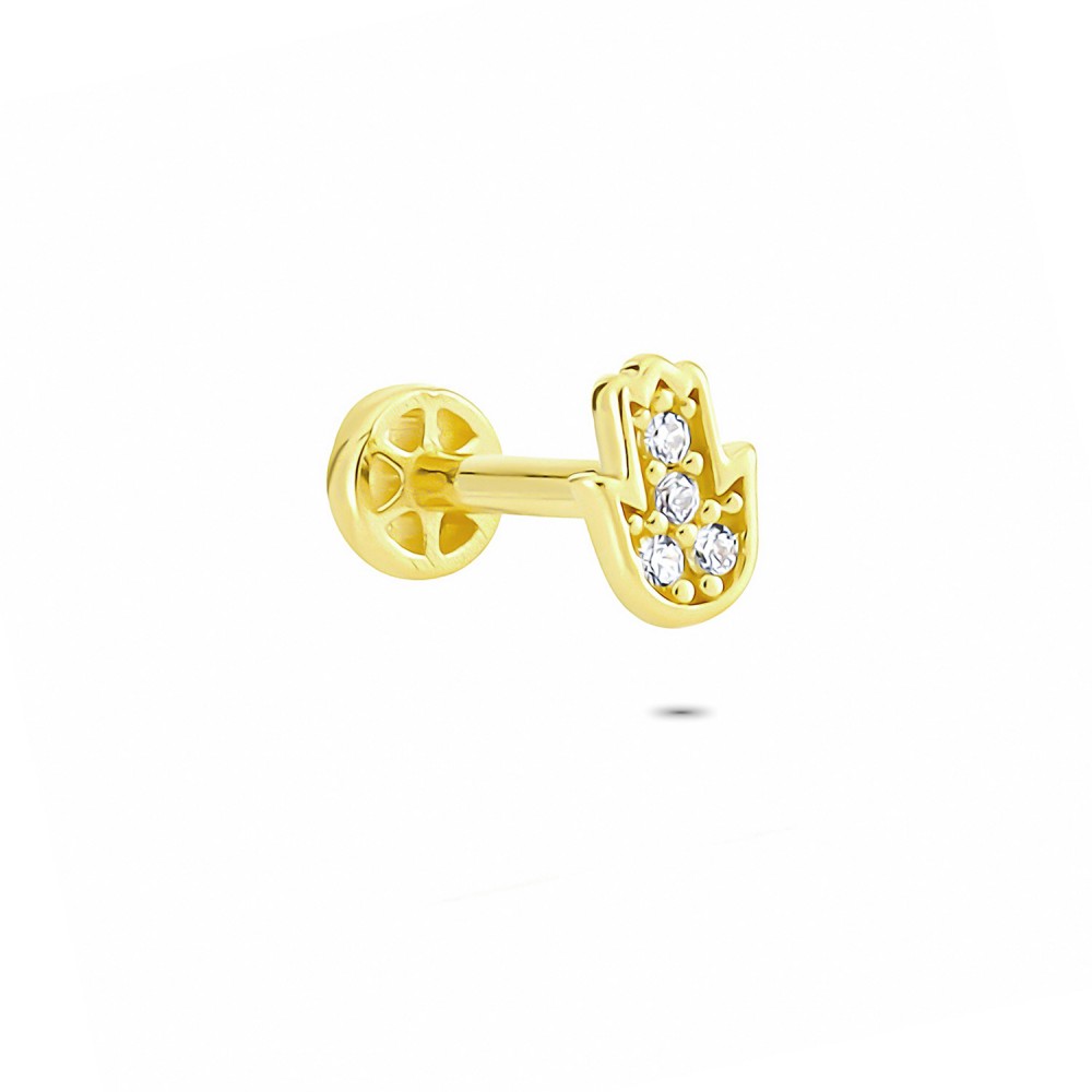 Glorria 14k Solid Gold Fatima Hand Tragus Piercing