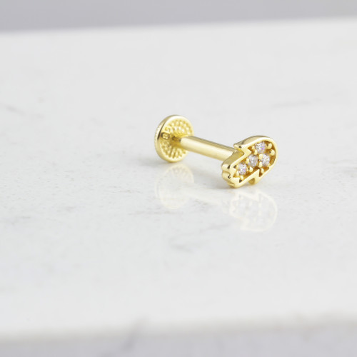 Glorria 14k Solid Gold Fatima Hand Tragus Piercing Glorria 14k Solid Gold Fatima Hand Tragus Piercing