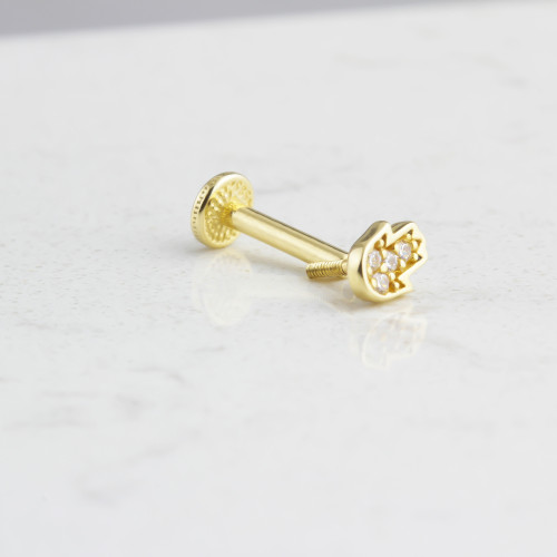 Glorria 14k Solid Gold Fatima Hand Tragus Piercing Glorria 14k Solid Gold Fatima Hand Tragus Piercing