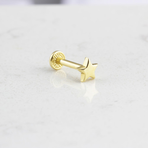Glorria 14k Solid Gold Star Tragus Piercing Glorria 14k Solid Gold Star Tragus Piercing
