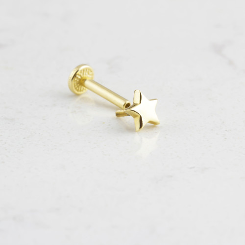 Glorria 14k Solid Gold Star Tragus Piercing Glorria 14k Solid Gold Star Tragus Piercing