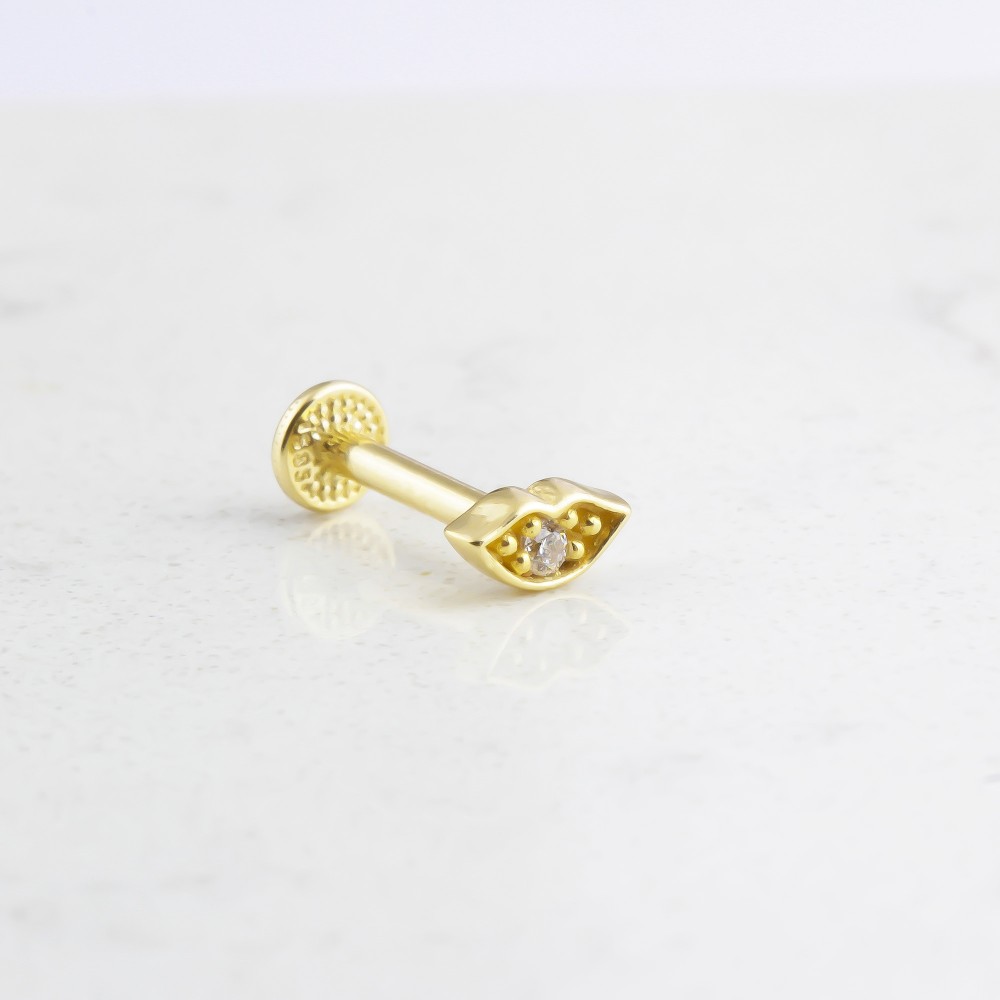 Glorria 14k Solid Gold Lip Tragus Piercing