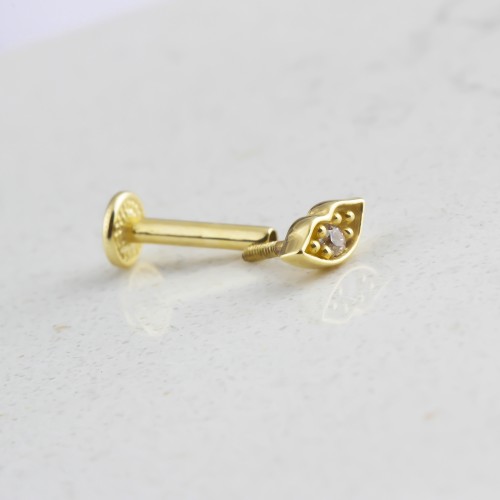 Glorria 14k Solid Gold Lip Tragus Piercing
