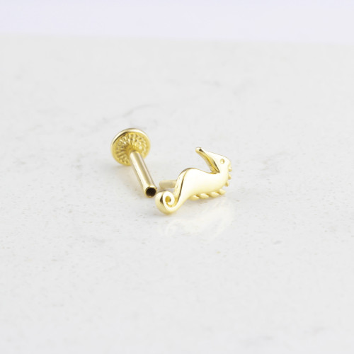 Glorria 14k Solid Gold Seahorse Tragus Piercing Glorria 14k Solid Gold Seahorse Tragus Piercing