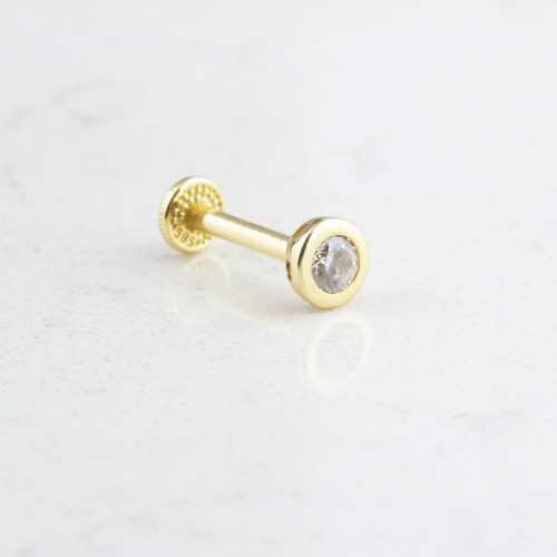 Glorria 14k Solid Gold Solitaire Tragus Piercing Glorria 14k Solid Gold Solitaire Tragus Piercing
