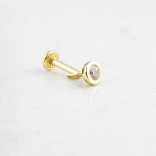 Glorria 14k Solid Gold Solitaire Tragus Piercing Glorria 14k Solid Gold Solitaire Tragus Piercing