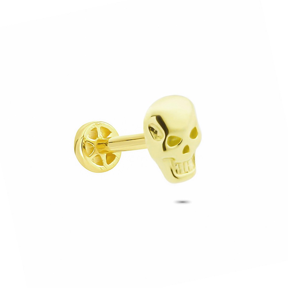 Glorria 14k Solid Gold Skull Tragus Piercing