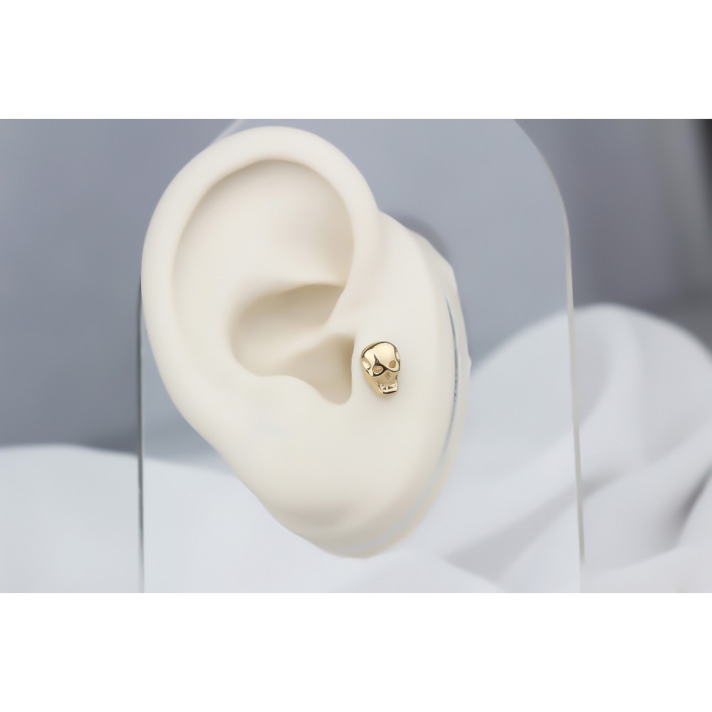 Glorria 14k Solid Gold Skull Tragus Piercing