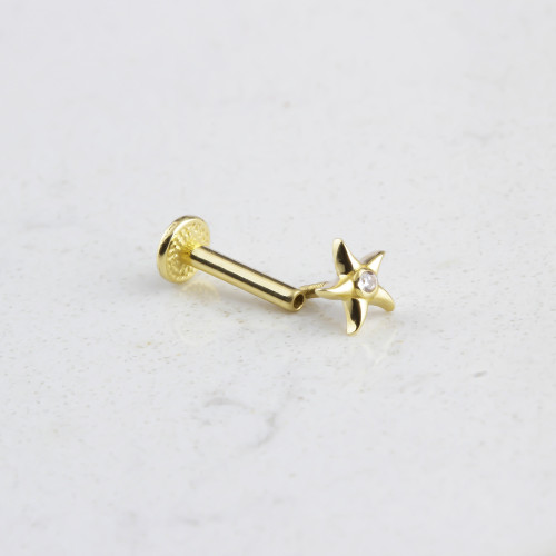 Glorria 14k Solid Gold Starfish Tragus Piercing Glorria 14k Solid Gold Starfish Tragus Piercing