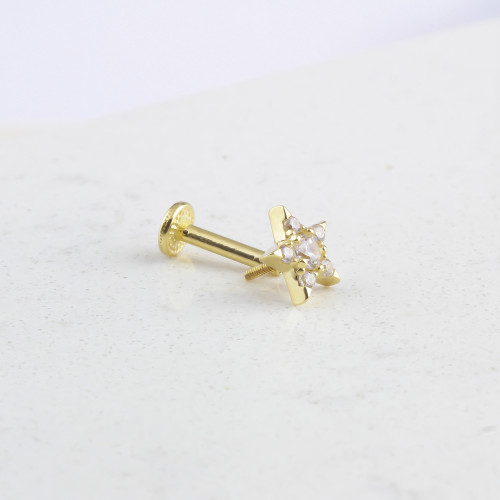 Glorria 14k Solid Gold Star Tragus Piercing Glorria 14k Solid Gold Star Tragus Piercing