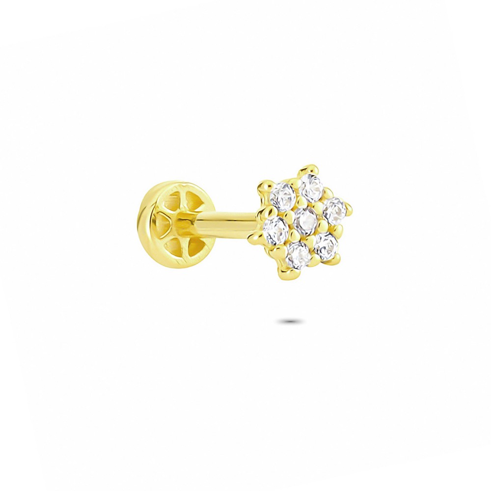 Glorria 14k Solid Gold Flower Tragus Piercing