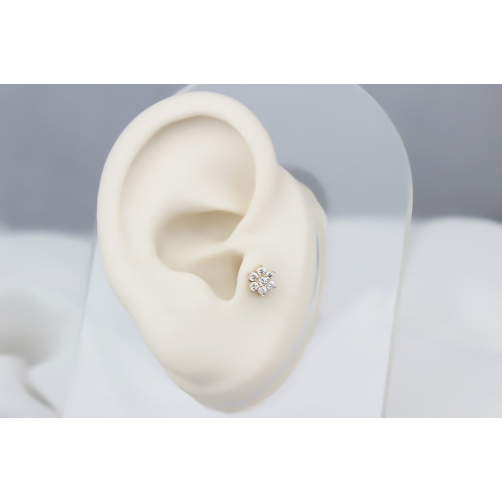 Glorria 14k Solid Gold Flower Tragus Piercing Glorria 14k Solid Gold Flower Tragus Piercing