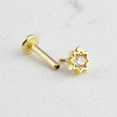 Glorria 14k Solid Gold Star Tragus Piercing Glorria 14k Solid Gold Star Tragus Piercing