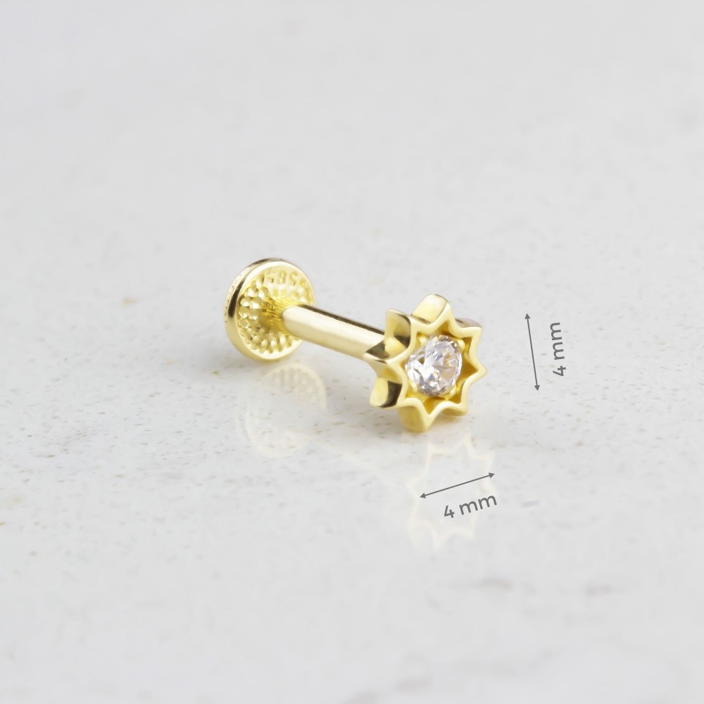 Glorria 14k Solid Gold Star Tragus Piercing