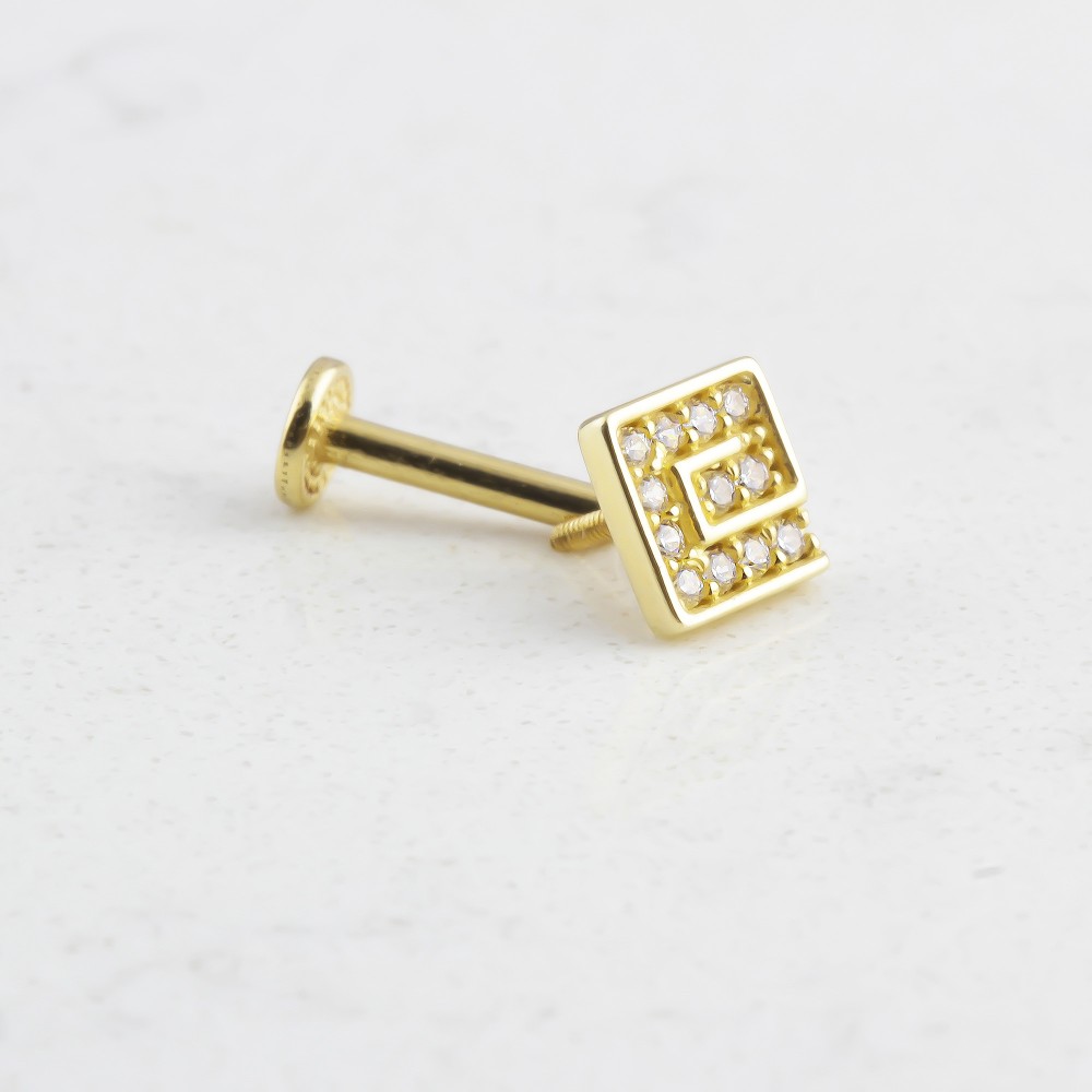 Glorria 14k Solid Gold Geometric Tragus Piercing