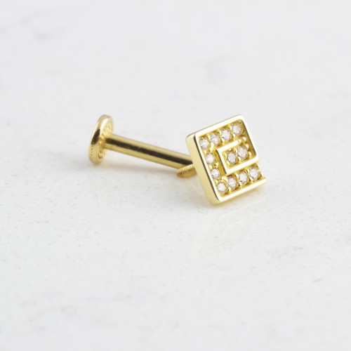 Glorria 14k Solid Gold Geometric Tragus Piercing Glorria 14k Solid Gold Geometric Tragus Piercing