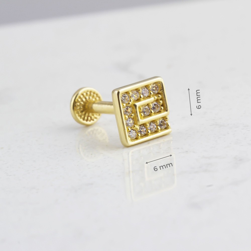 Glorria 14k Solid Gold Geometric Tragus Piercing