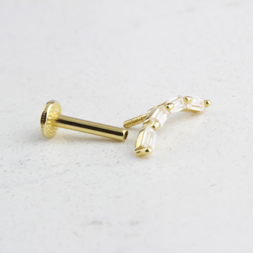 Glorria 14k Solid Gold Geometric Tragus Piercing Glorria 14k Solid Gold Geometric Tragus Piercing