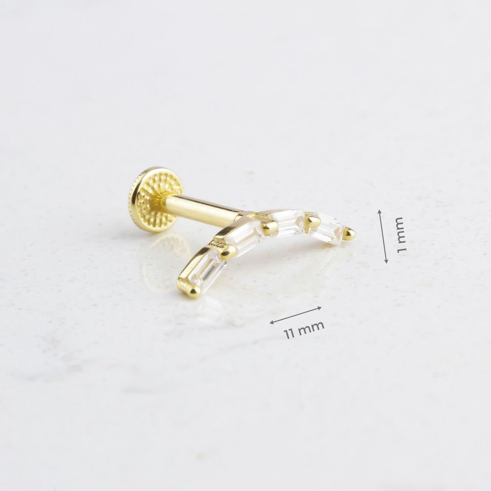 Glorria 14k Solid Gold Geometric Tragus Piercing