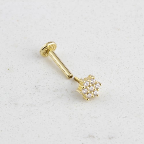 Glorria 14k Solid Gold Clover Tragus Piercing Glorria 14k Solid Gold Clover Tragus Piercing