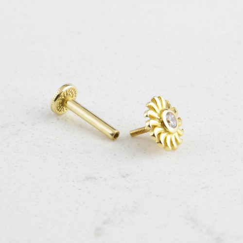 Glorria 14k Solid Gold Sun Tragus Piercing Glorria 14k Solid Gold Sun Tragus Piercing
