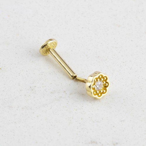 Glorria 14k Solid Gold Daisy Tragus Piercing Glorria 14k Solid Gold Daisy Tragus Piercing