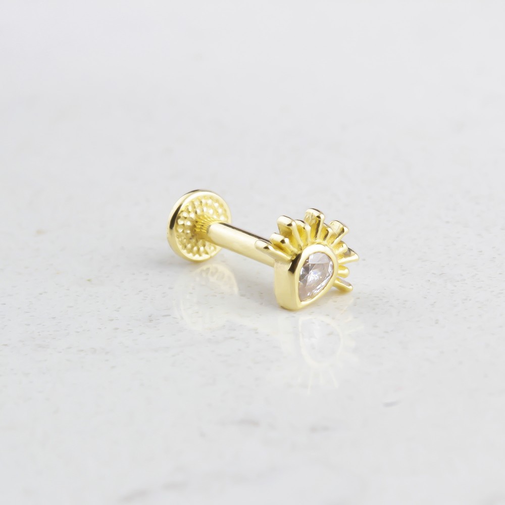 Glorria 14k Solid Gold Drop Tragus Piercing