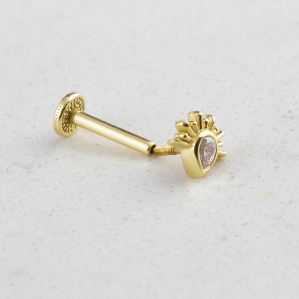 Glorria 14k Solid Gold Drop Tragus Piercing