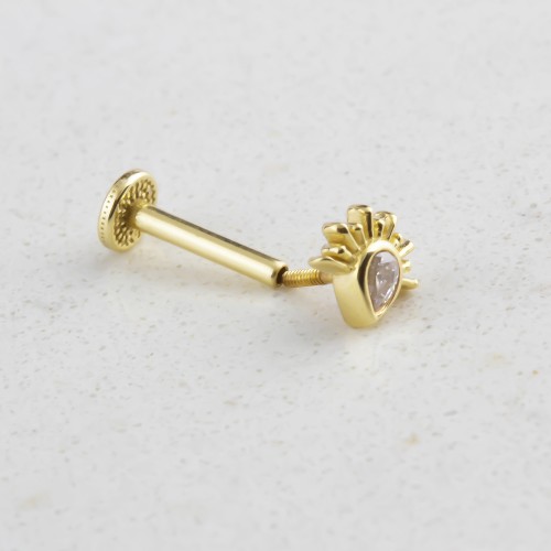 Glorria 14k Solid Gold Drop Tragus Piercing Glorria 14k Solid Gold Drop Tragus Piercing