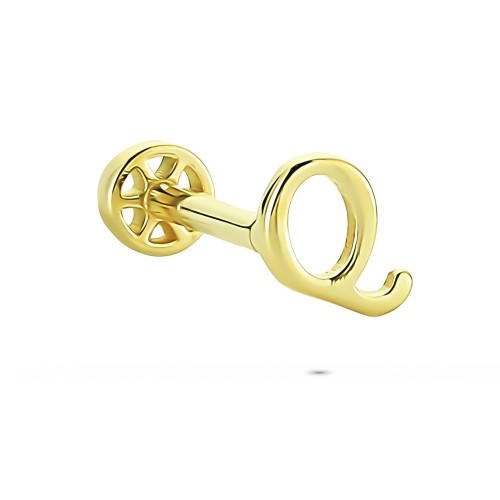 Glorria 14k Solid Gold Letter Q Tragus Piercing Glorria 14k Solid Gold Letter Q Tragus Piercing