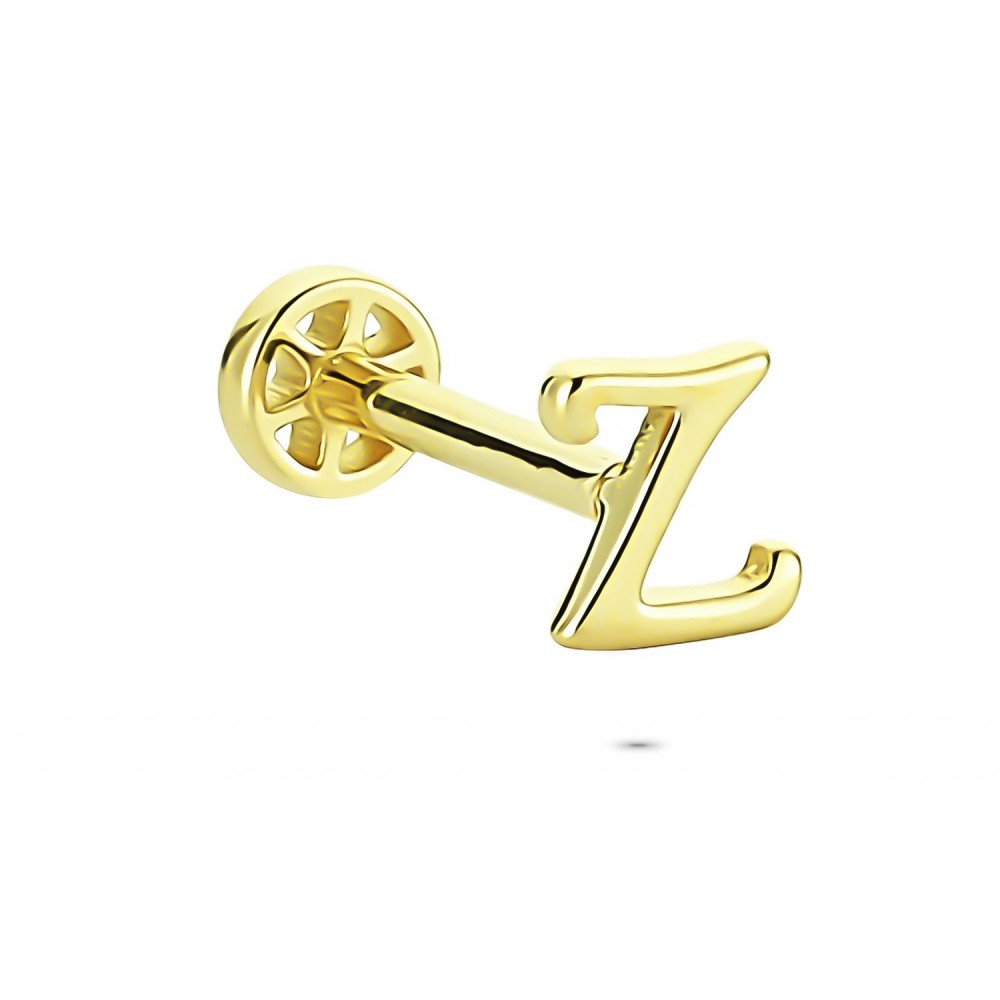 Glorria 14k Solid Gold Letter A Tragus Piercing