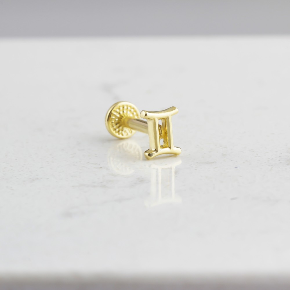 Glorria 14k Solid Gold GeminiTragus Piercing