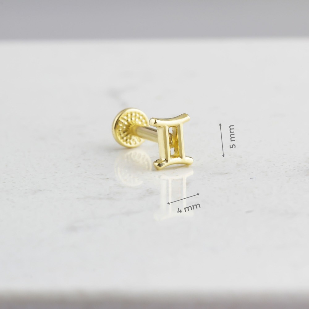 Glorria 14k Solid Gold GeminiTragus Piercing