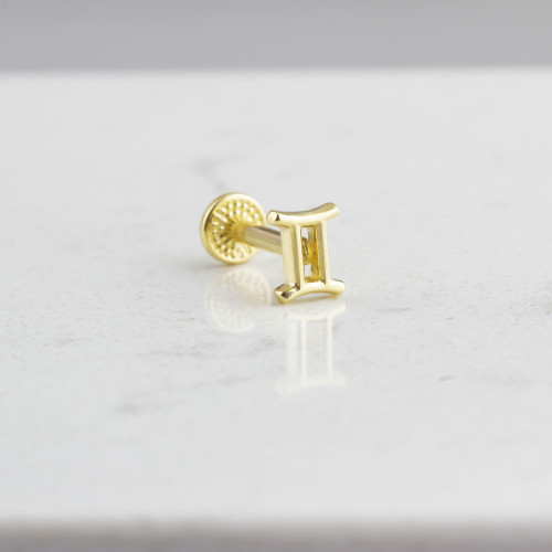 Glorria 14k Solid Gold Gemini Tragus Piercing