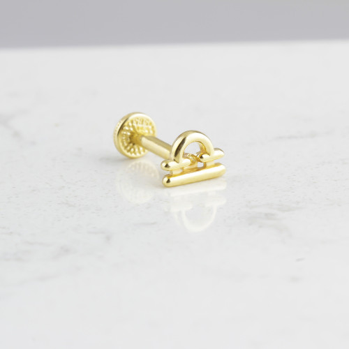 Glorria 14k Solid Gold Libra Tragus Piercing